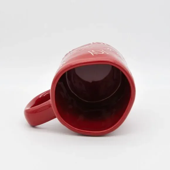Red Rae Dunn Mug - Joy 16oz Ceramic Christmas Coffee Cup Gift For Mom - New - Picture 8 of 10